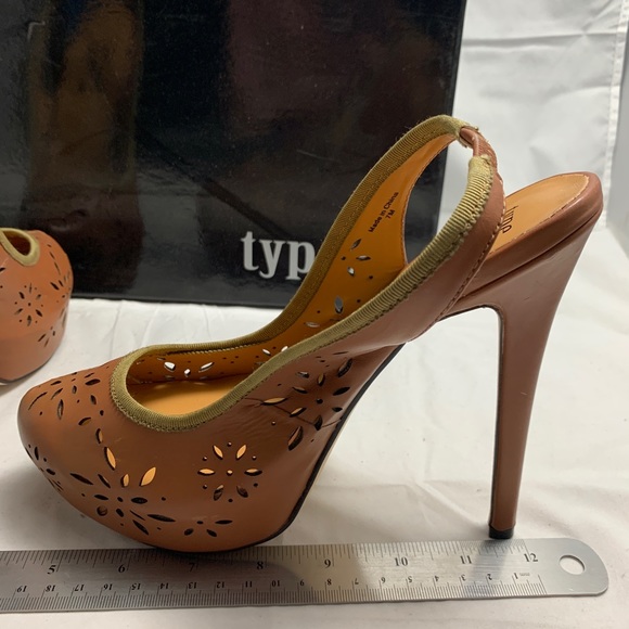 Type Z boho Odele cognac sling back platform heels - Picture 7 of 8
